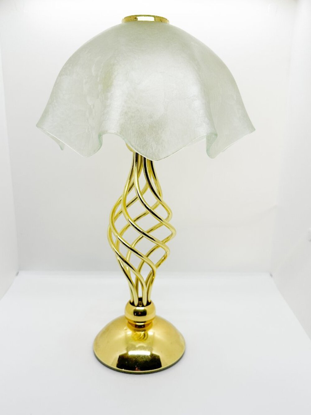 Vintage Brass Glass 80's Partylite Candle Holder Lamp Grandma Granny Cottagecore